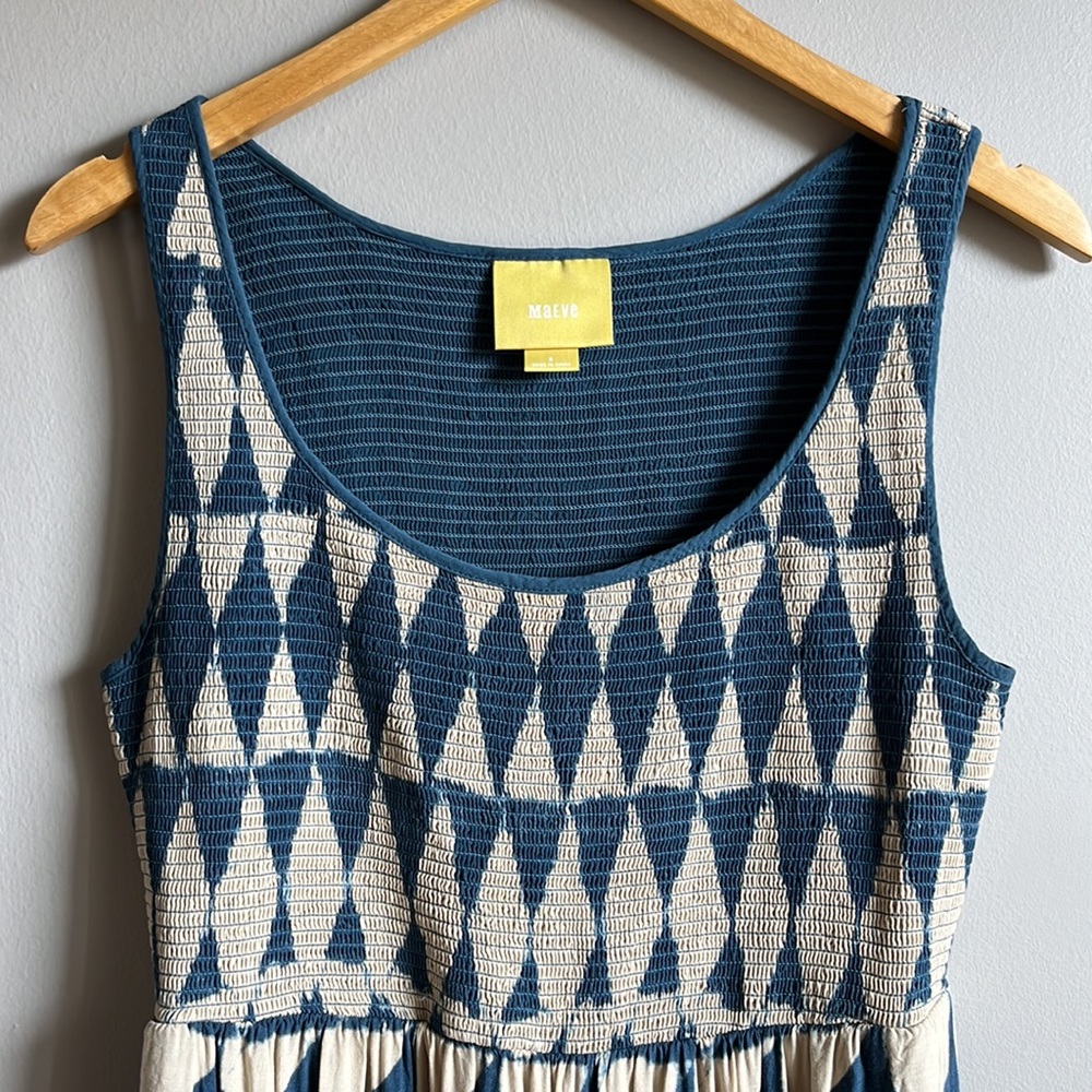 Maeve By Anthropologie Blue Geometric Print Dress, Size 8